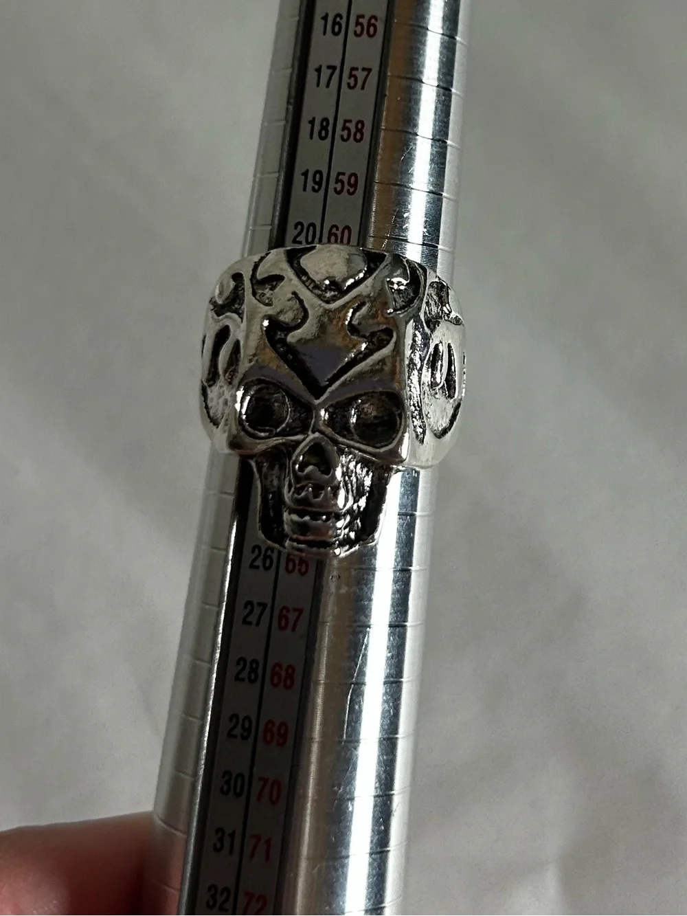 Set of 2 Silver Toned Skull Rings Size‎ 11 & 10.25 Gothic Biker Rocker